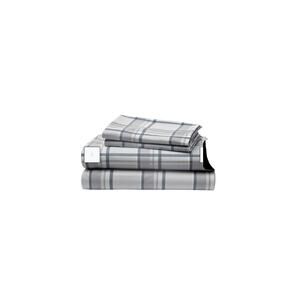 Bedsure Faux Cotton Flannel Sheet Set Grey twin set
